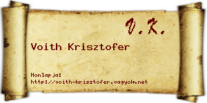 Voith Krisztofer névjegykártya